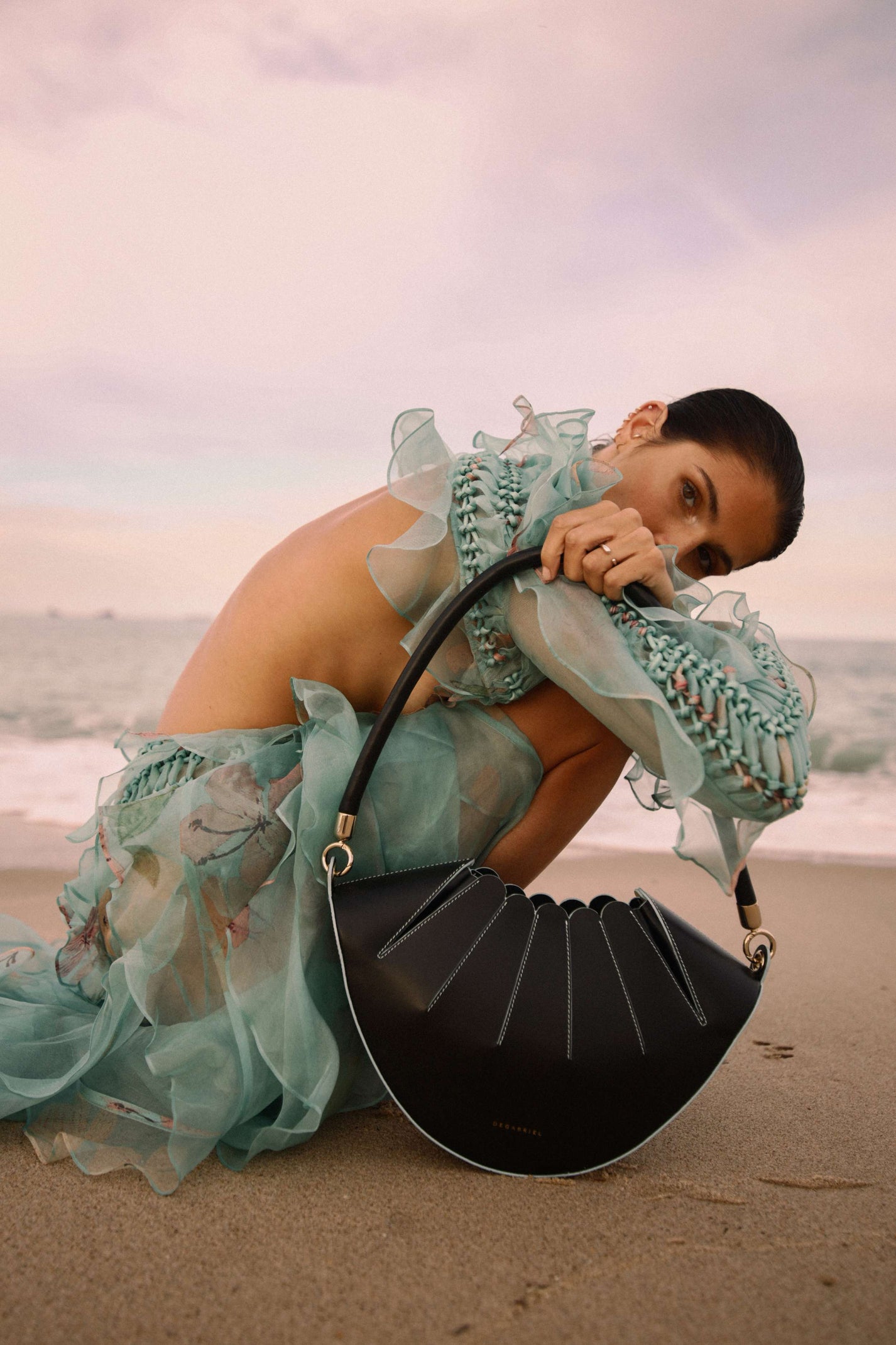 Âme Cosmos Black Luxury Shoulder Bag Leather Made in Spain Degabriel