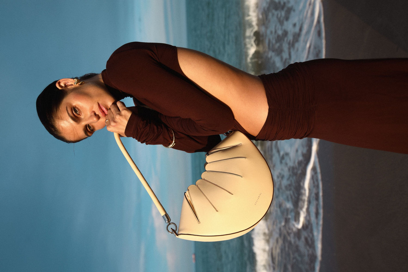 Shoulder Bag Pastel Yellow Leather Made in Spain Degabriel Âme Stelle