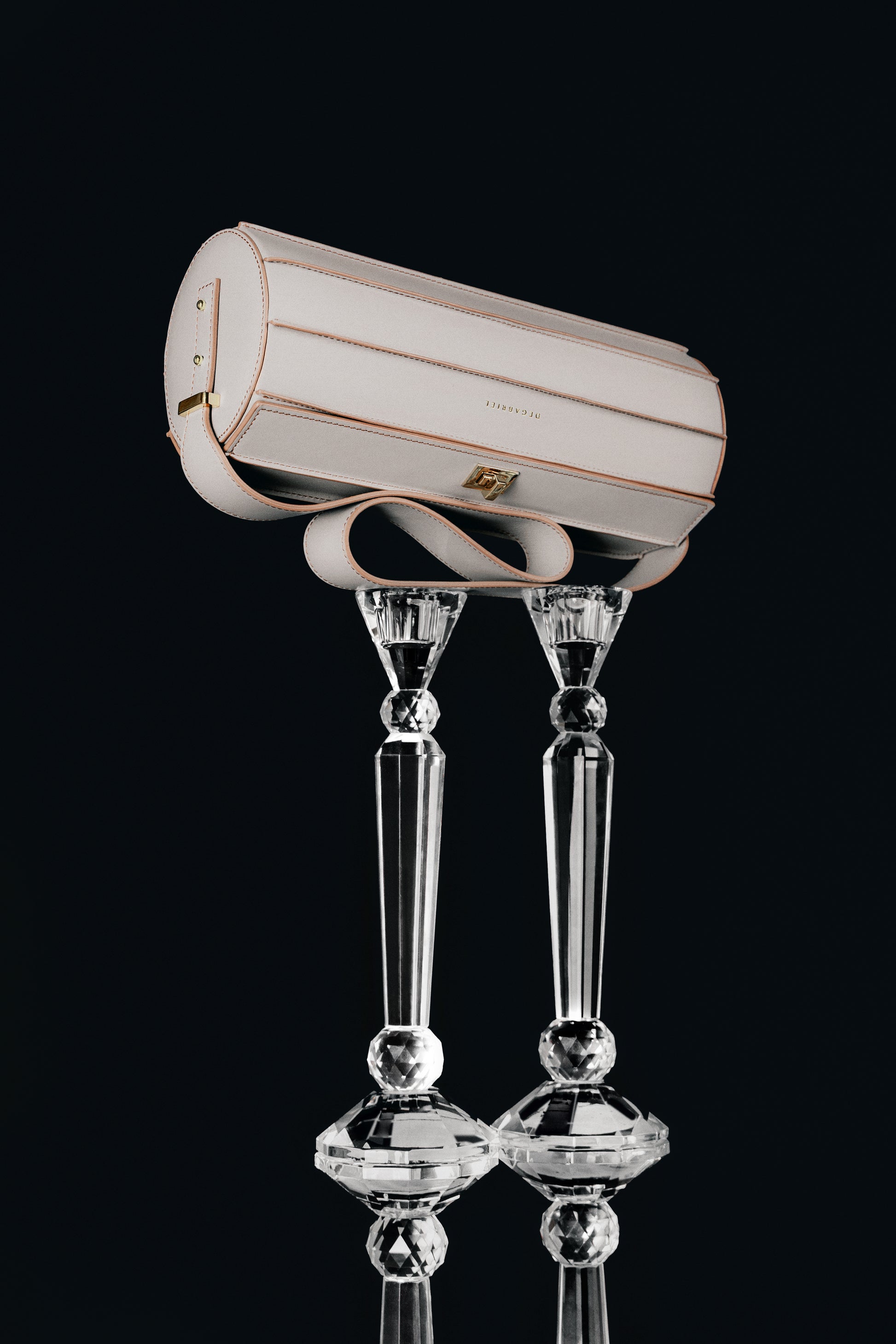 Barrel Purse White Leather Made in Spain