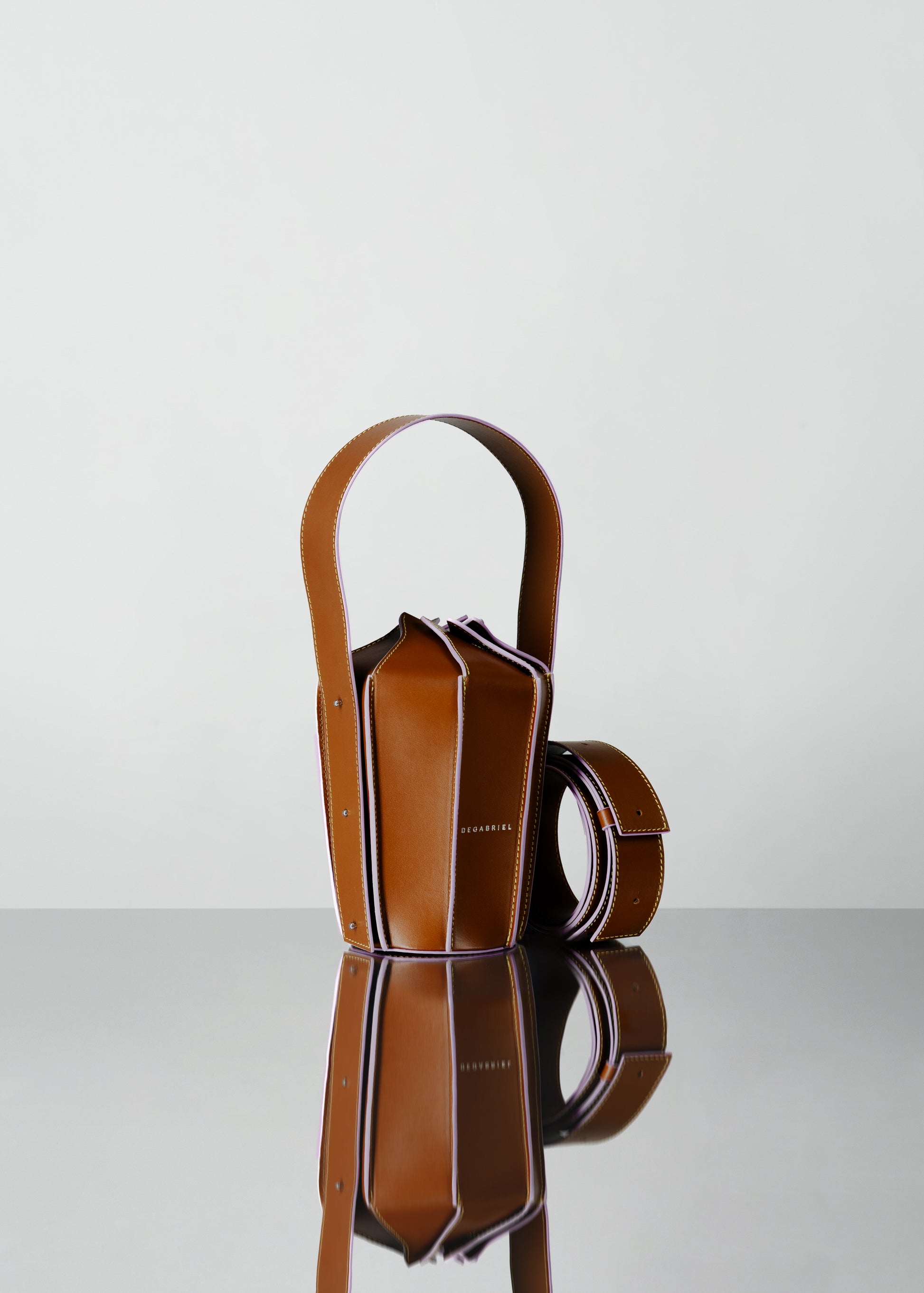 Hydra Gea II Shoulder Bucket Bag Brown Leather Made in Spain