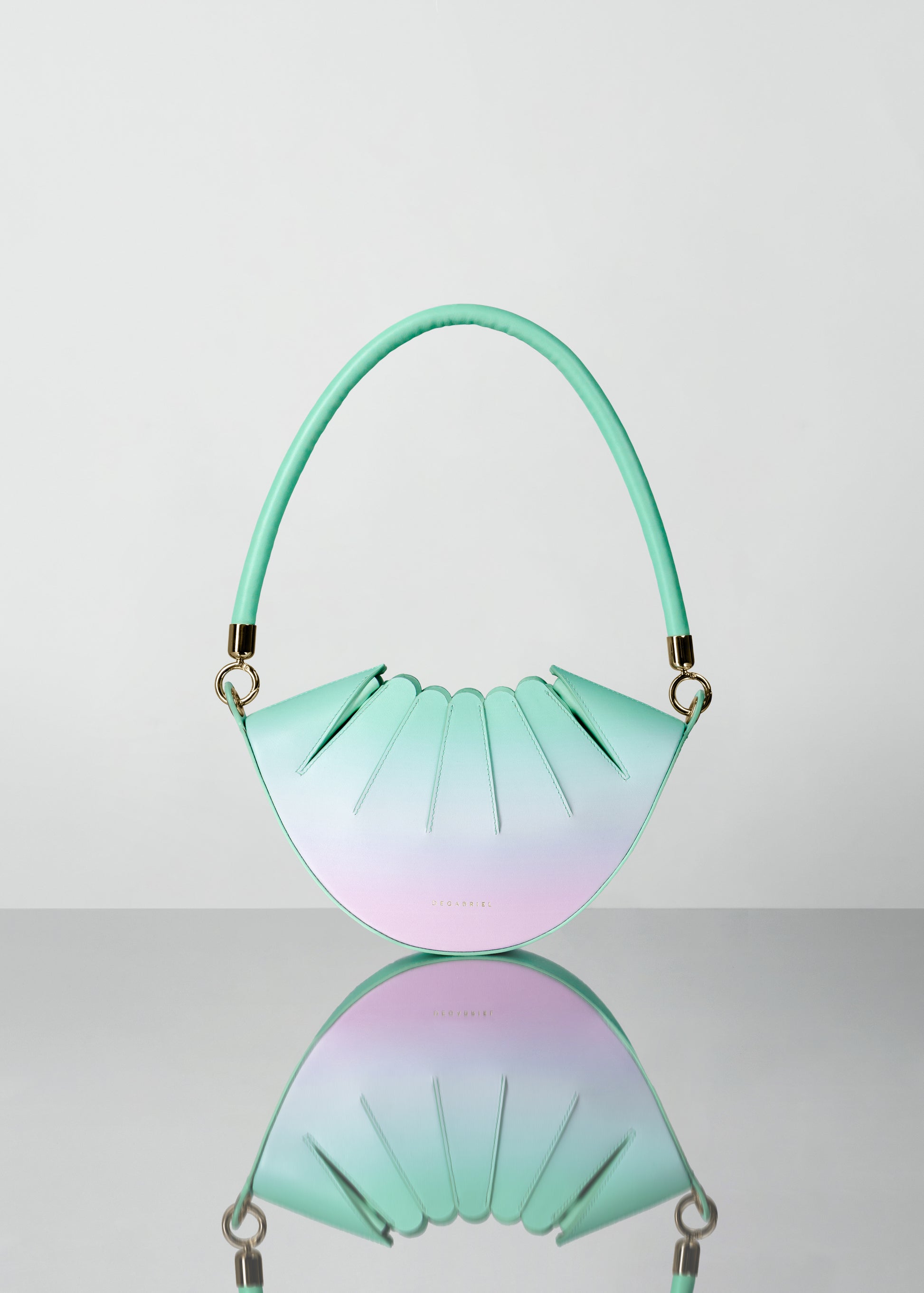 Mini Âme Aureum Teal Purple Shoulder Bag Leather Made in Spain