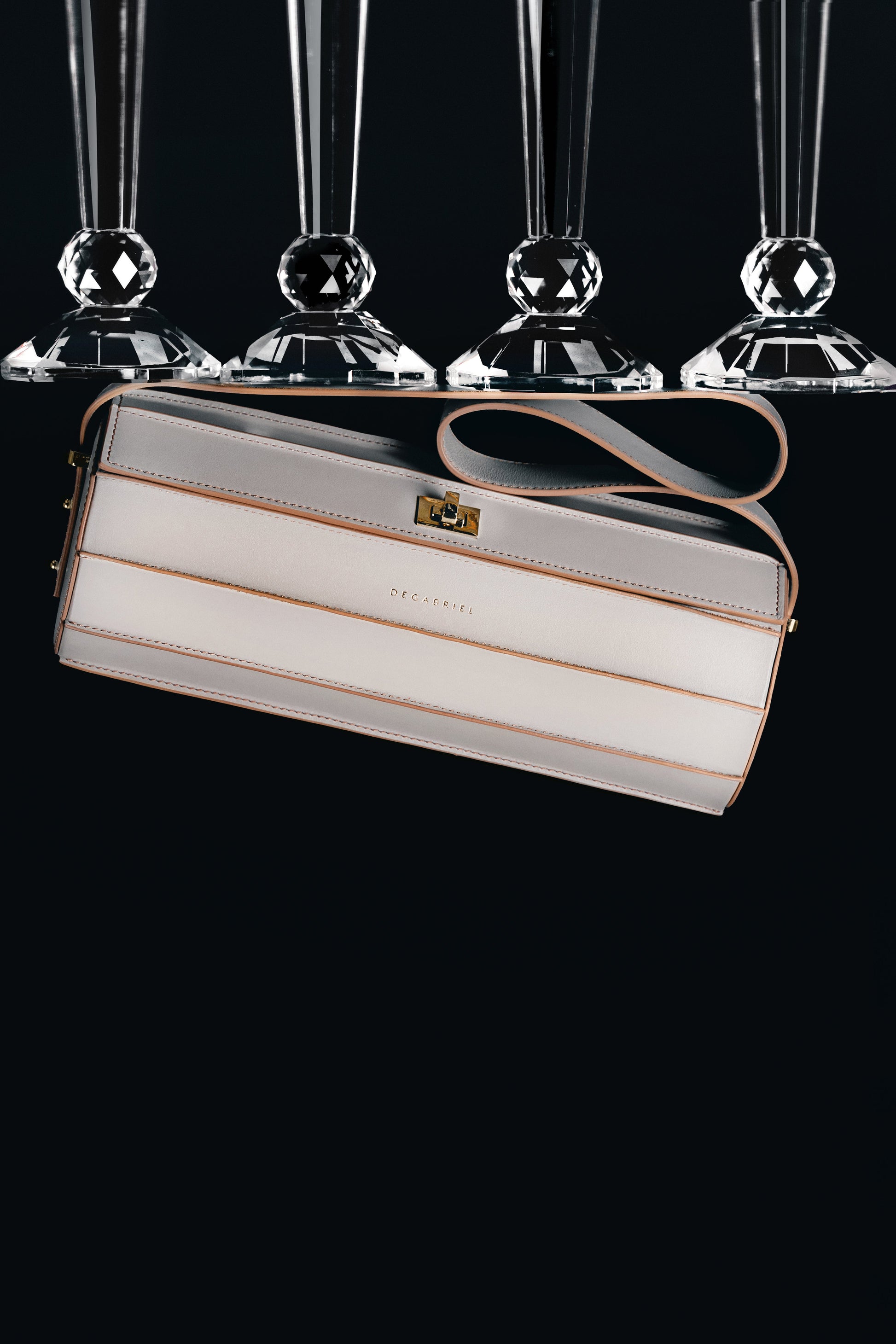 Barrel Purse White Leather Made in Spain
