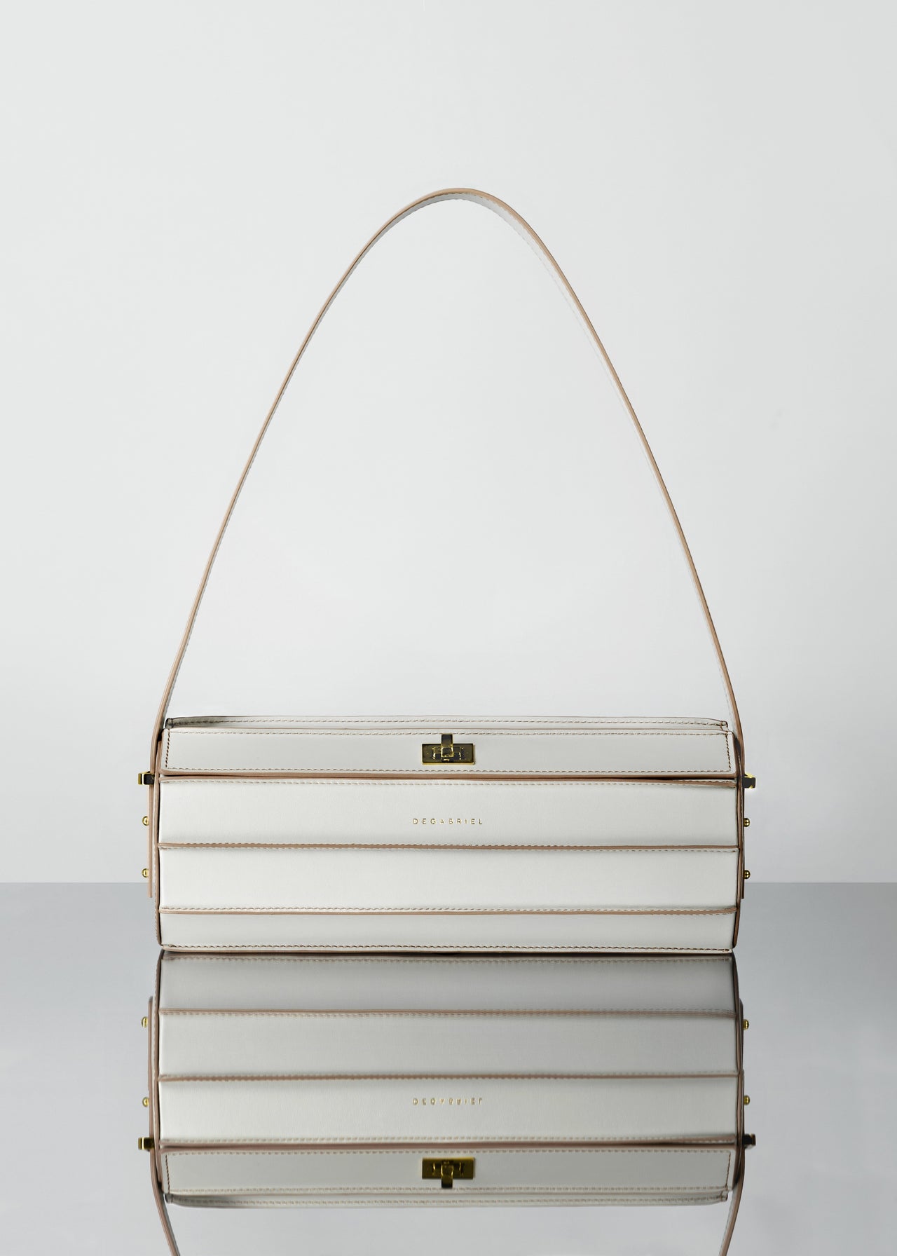 Barrel Purse White Leather Made in Spain 