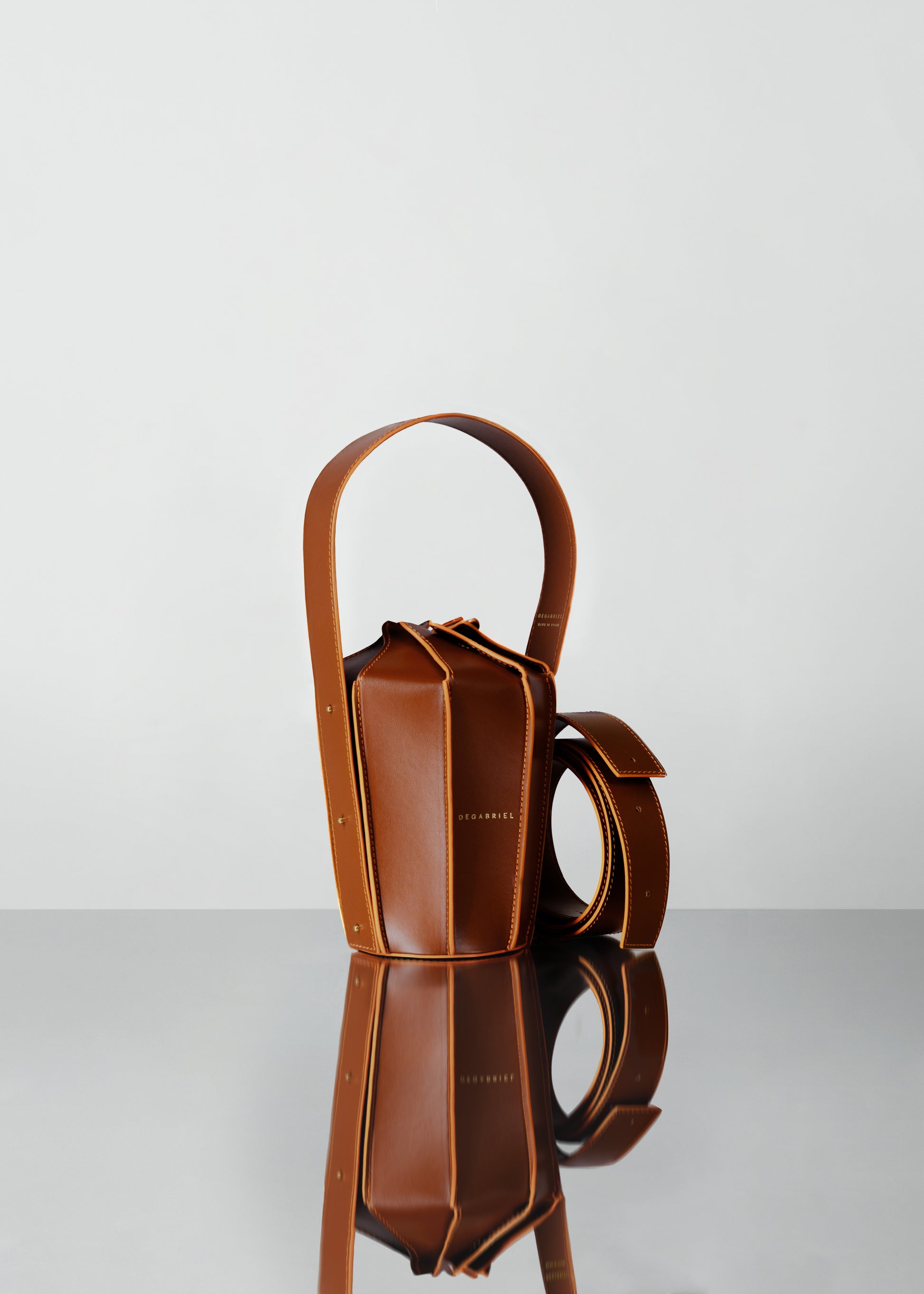 Hydra Gea I Bucket Bag Brown Leather Made in Spain 