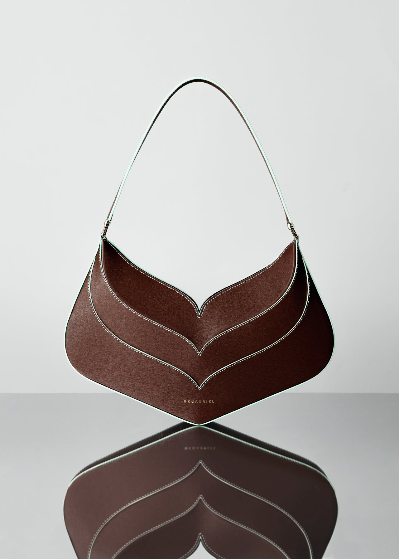 Venus Terra Brown Blue Shoulder Bag Leather Made in Spain