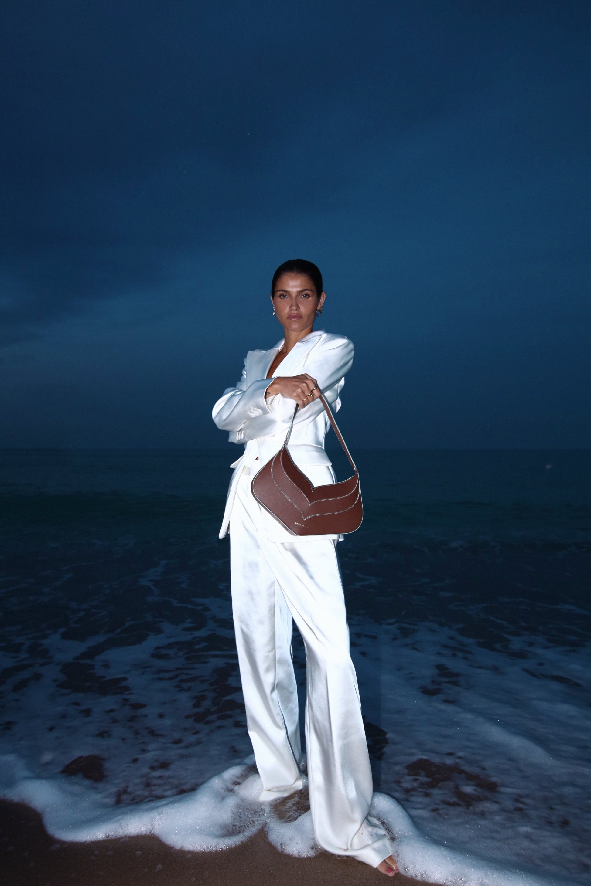 Venus Terra Brown Shoulder Bag Leather Made in Spain