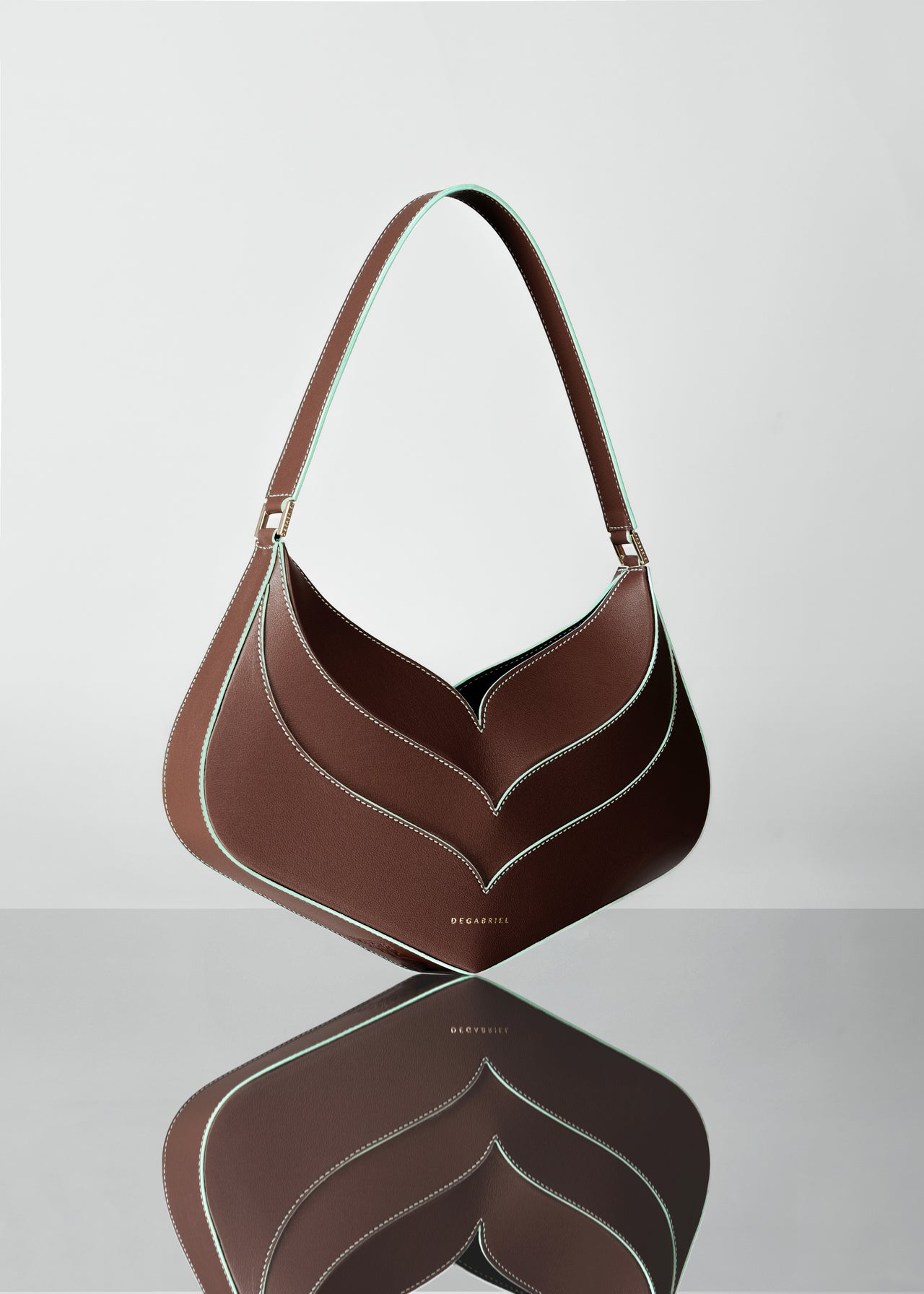 Venus Terra Brown Blue Shoulder Bag Leather Made in Spain